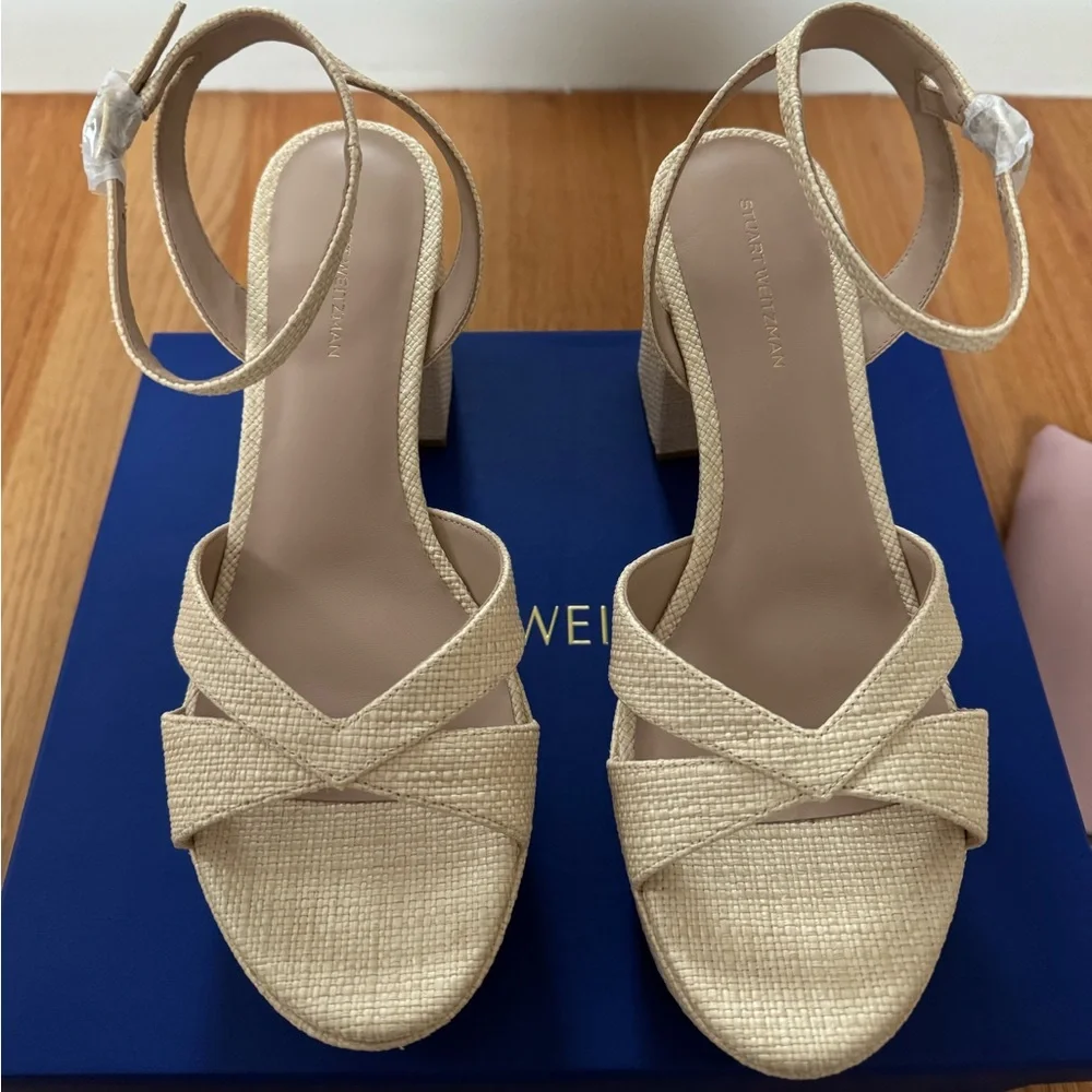 Stuart Weitzman Miami Platform Sandals Ankle Strap Heels - Picture 2 of 8